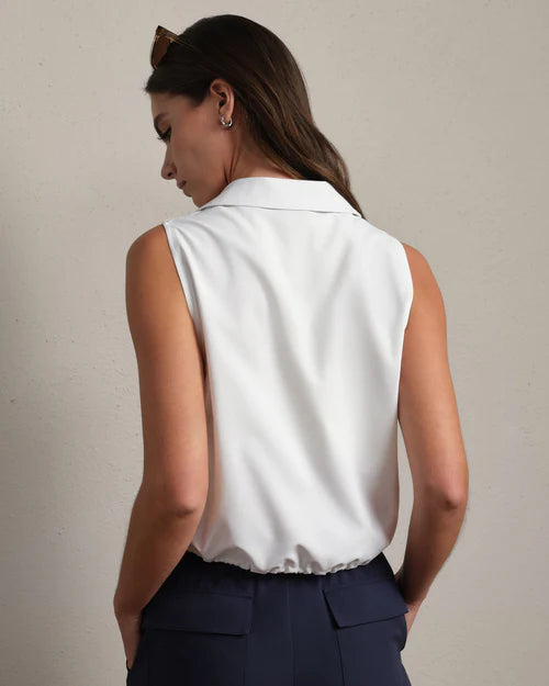 Mirage Sleeveless Notch Blouse