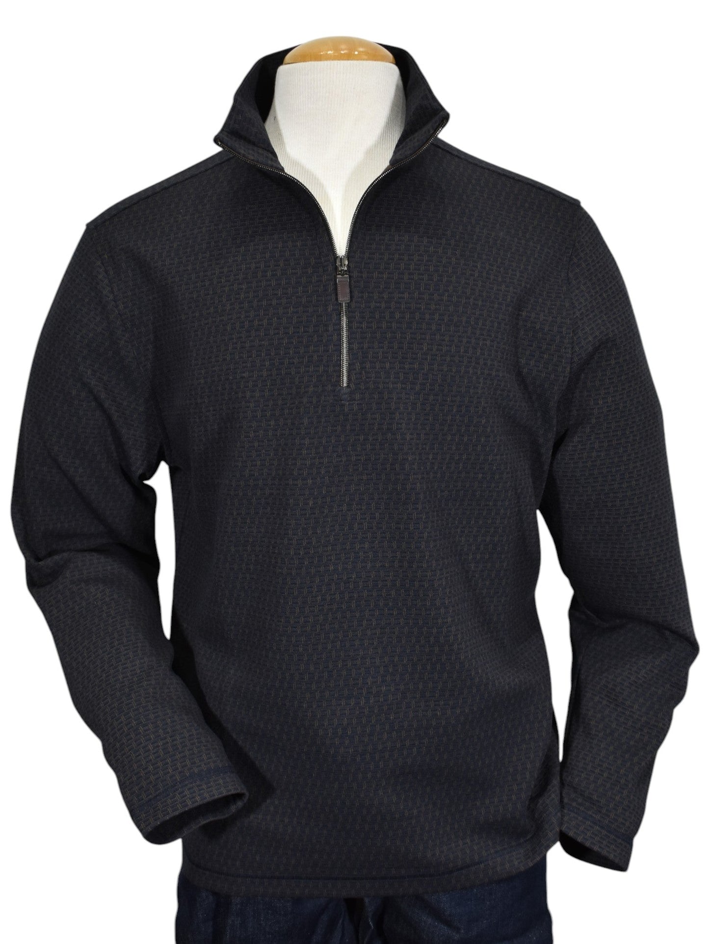Jacquard Zip Mock