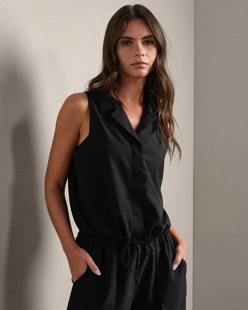 Mirage Sleeveless Notch Blouse