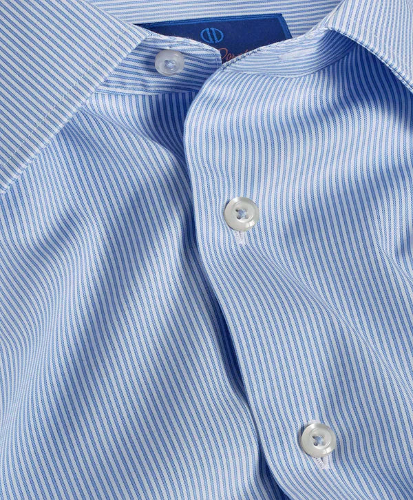 Blue and White Fine Stripe Dress Shirt