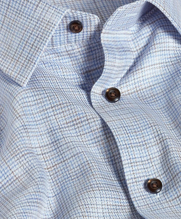 Blue and Chocolate Multi Check Dress Shirt