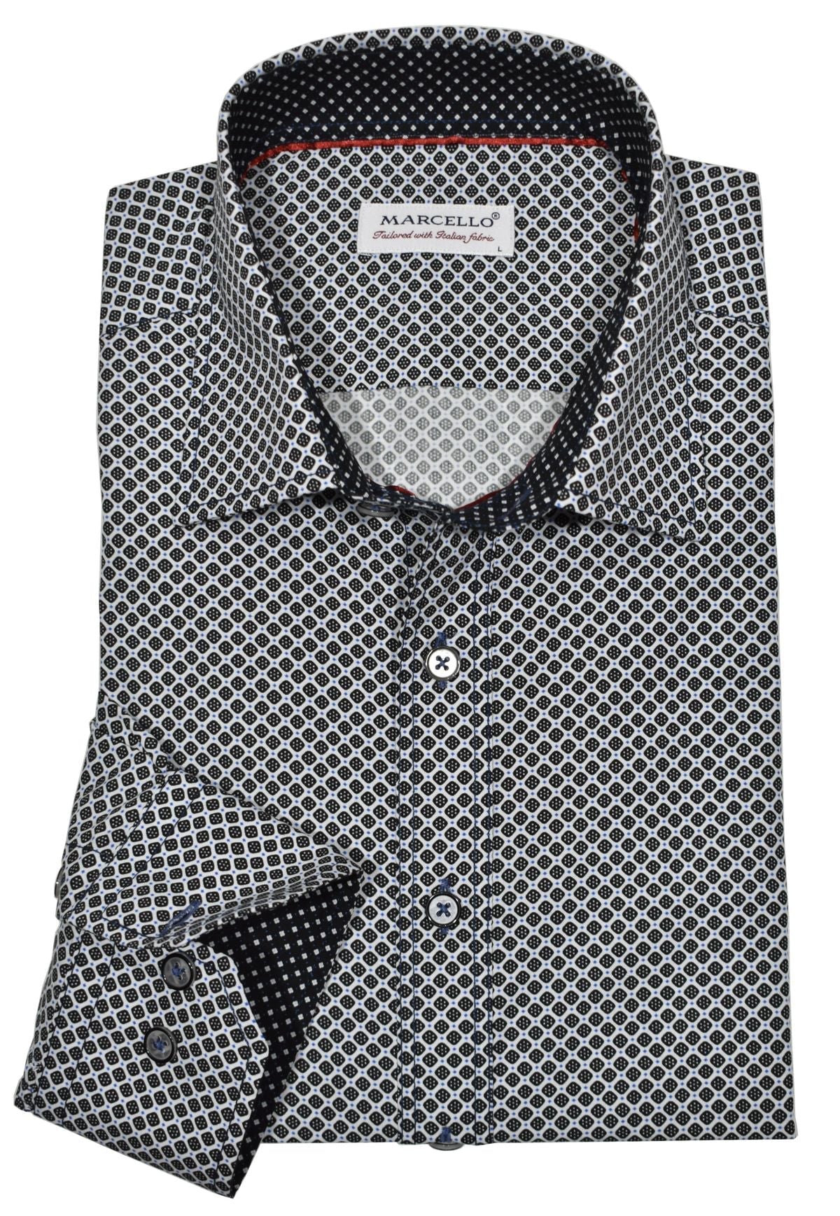Black Print Long Sleeve Woven